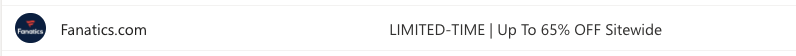 Subject line example from Fanatics using urgency language