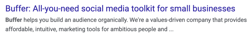 example of Buffer using their unique selling proposition in a paid ad
