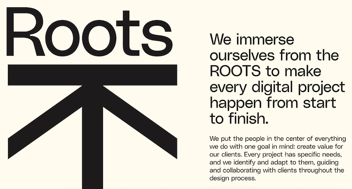 website design trends - big typography example