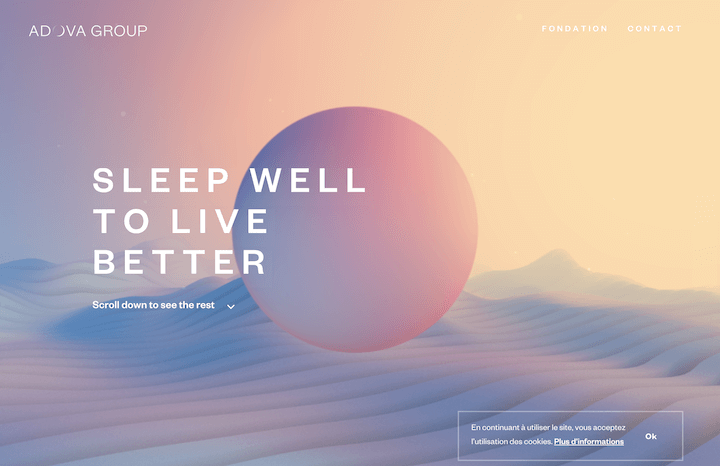 2022 website design trends - complex gradient example